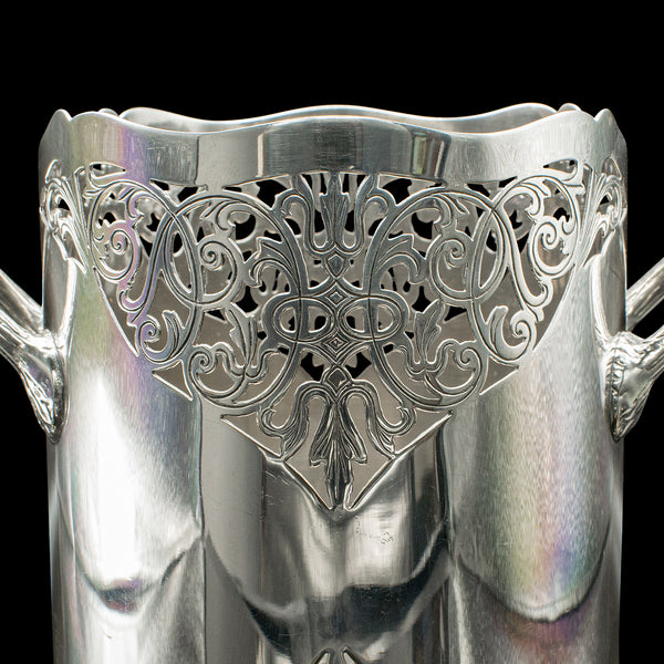 Antique Bottle Cooler, English, Silver Plate, Champagne Magnum Bucket, C.1920