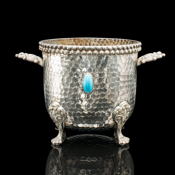 Antique Wine Bottle Cooler, German, Silver Plated, Champagne Magnum Bucket, 1920