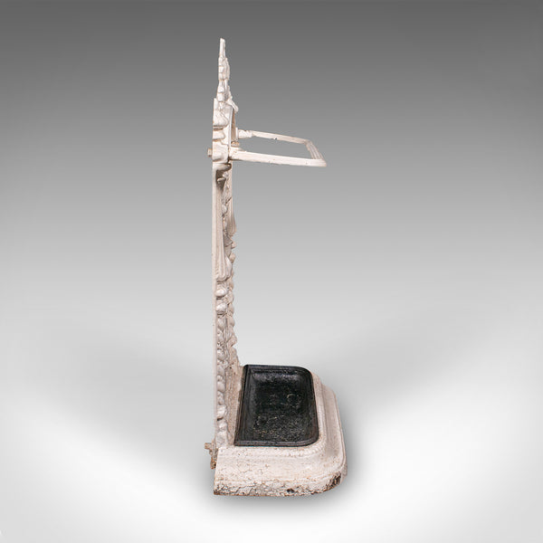 Antique Portico Stick Stand, English, Cast Iron, Hall, Umbrella Loop, Victorian