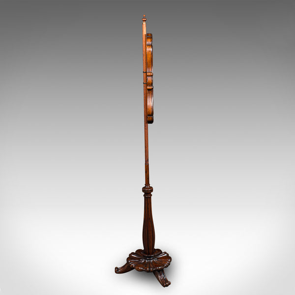 Antique Fireside Pole Screen, English, Needlepoint, Adjustable, William IV, 1835