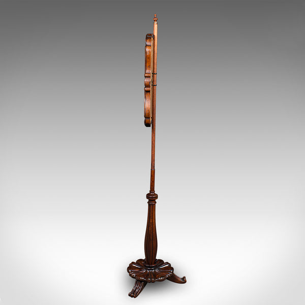 Antique Fireside Pole Screen, English, Needlepoint, Adjustable, William IV, 1835