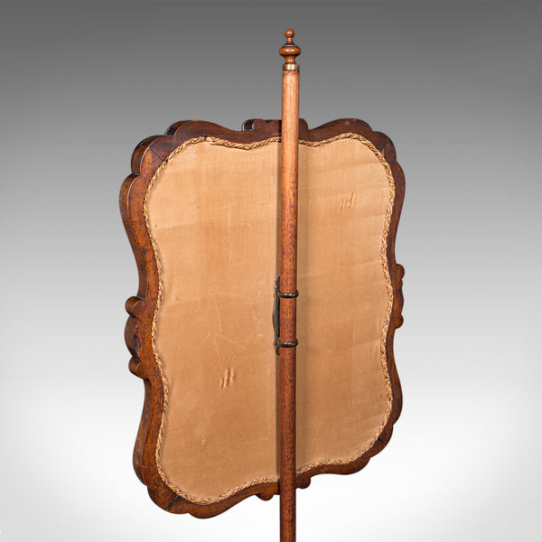 Antique Fireside Pole Screen, English, Needlepoint, Adjustable, William IV, 1835