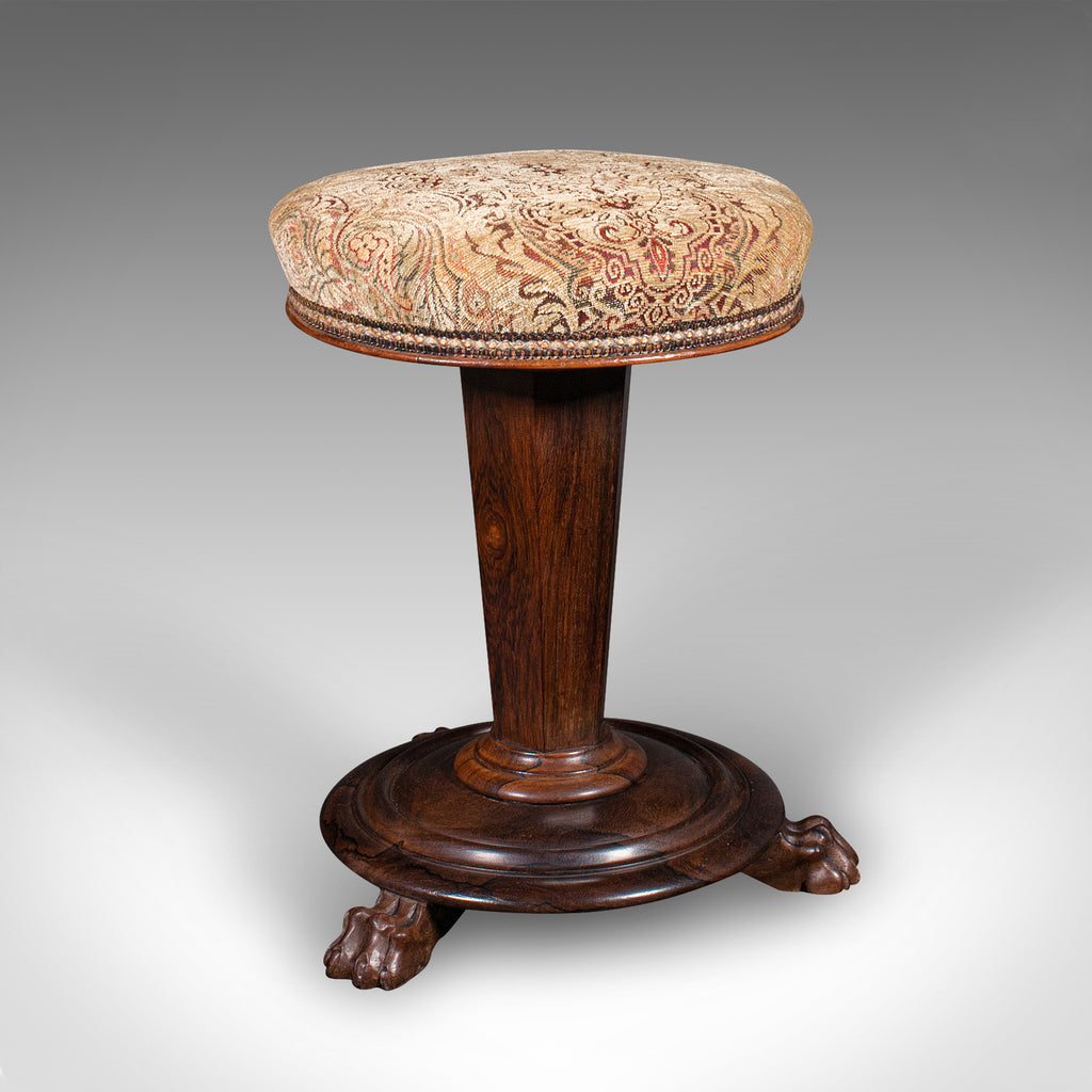 Antique Piano Riser Stool, English, Adjustable, Music Recital, William IV, 1835