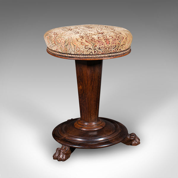 Antique Piano Riser Stool, English, Adjustable, Music Recital, William IV, 1835