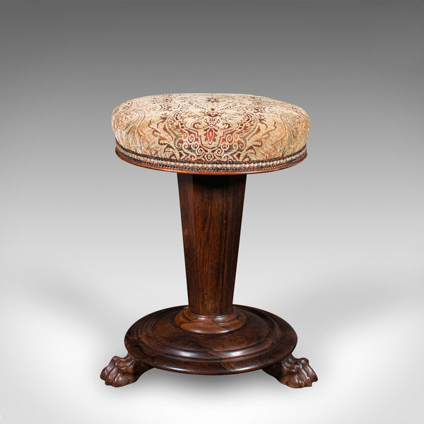 Antique Piano Riser Stool, English, Adjustable, Music Recital, William IV, 1835