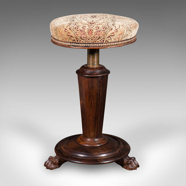 Antique Piano Riser Stool, English, Adjustable, Music Recital, William IV, 1835