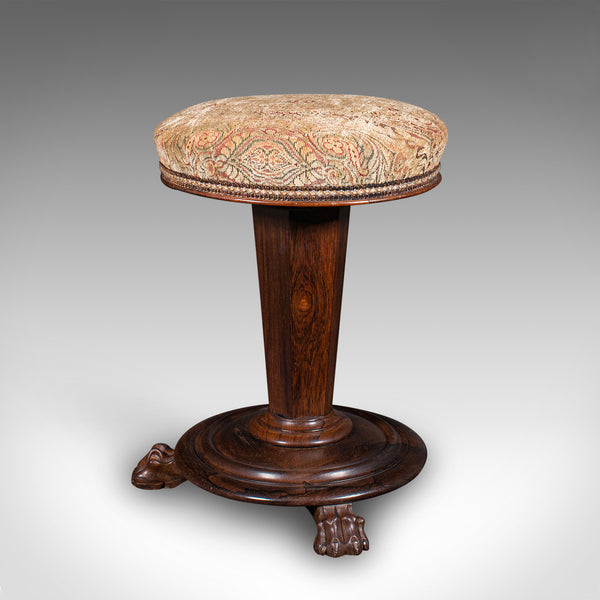 Antique Piano Riser Stool, English, Adjustable, Music Recital, William IV, 1835