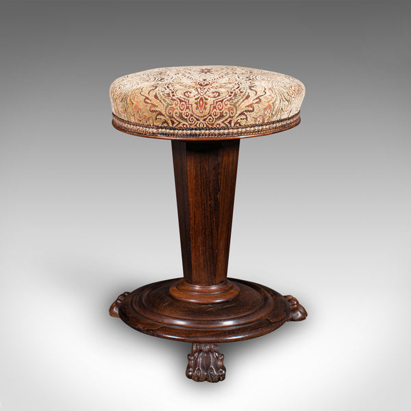 Antique Piano Riser Stool, English, Adjustable, Music Recital, William IV, 1835