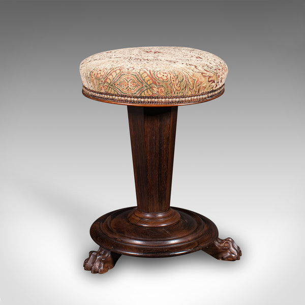 Antique Piano Riser Stool, English, Adjustable, Music Recital, William IV, 1835