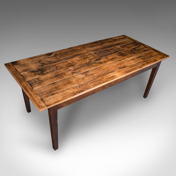 6' 6'' Antique Farmhouse Dining Table, English, Pine, Country House, Victorian