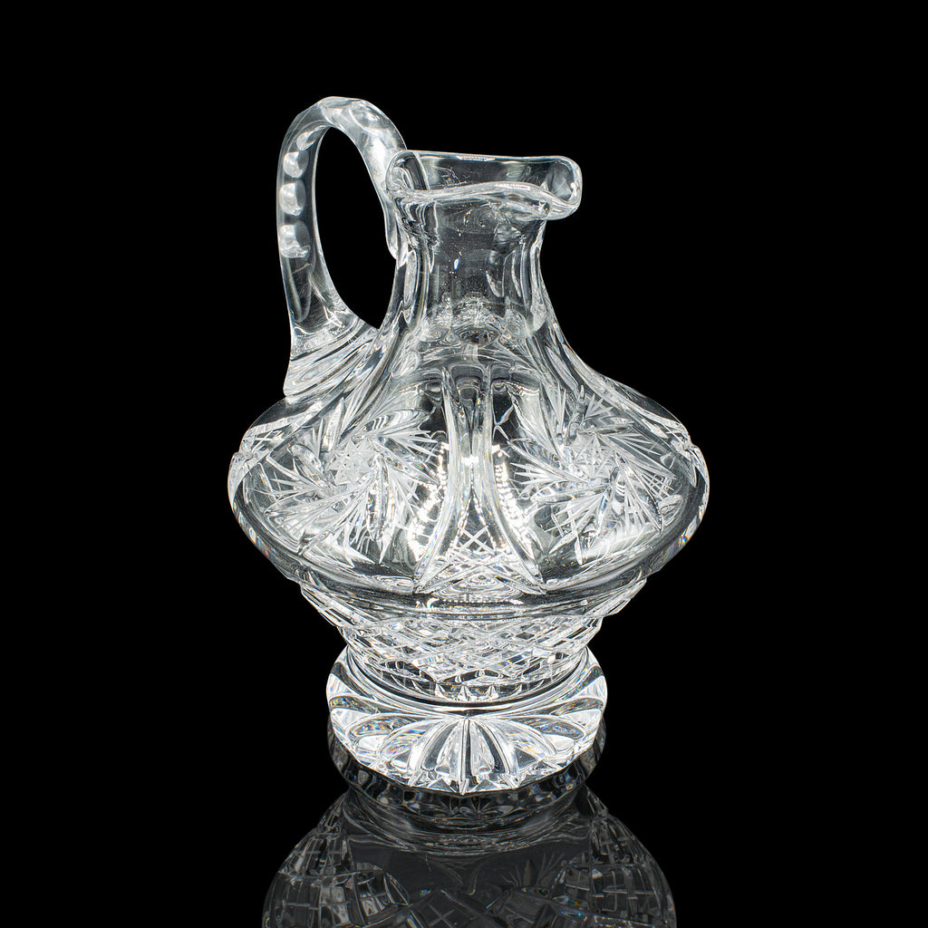 Vintage Cut Crystal Whiskey Waterer, English, Mid Century, Pouring Ewer, C.1950