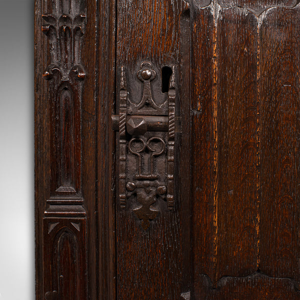 Antique Hanging Corner Cabinet, English Oak Display Cupboard, Kitchen, Victorian