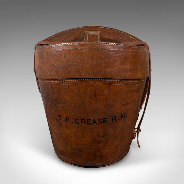 Antique Triple Hat Transit Case, English, Leather, Top Hat Box, Victorian, 1890
