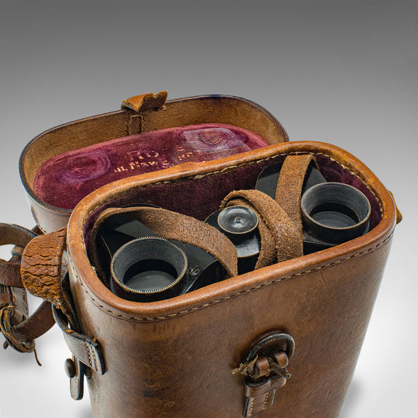 Antique Pair of Cased Binoculars, English, Brass, Optical Instrument, Victorian