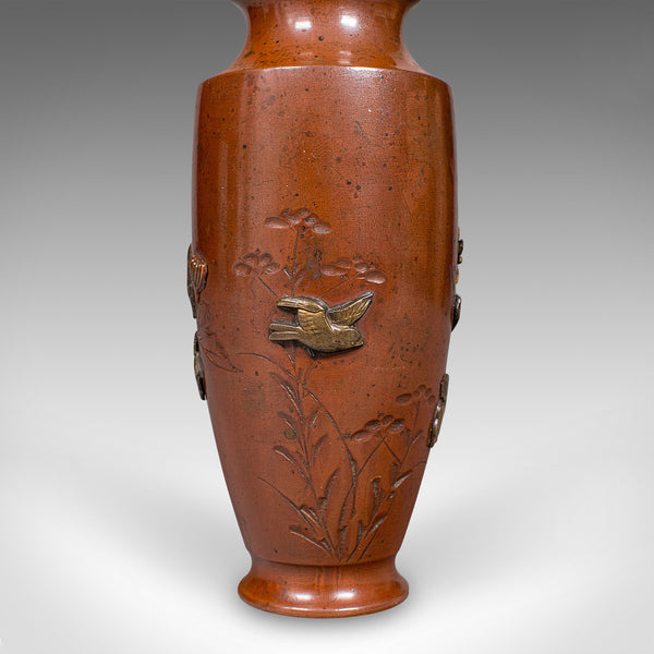 Small Antique Display Urn, Japanese Bronze, Posy Vase, Meiji Taste, Victorian