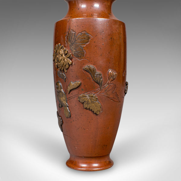 Small Antique Display Urn, Japanese Bronze, Posy Vase, Meiji Taste, Victorian