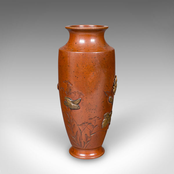 Small Antique Display Urn, Japanese Bronze, Posy Vase, Meiji Taste, Victorian