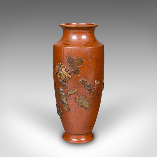 Small Antique Display Urn, Japanese Bronze, Posy Vase, Meiji Taste, Victorian