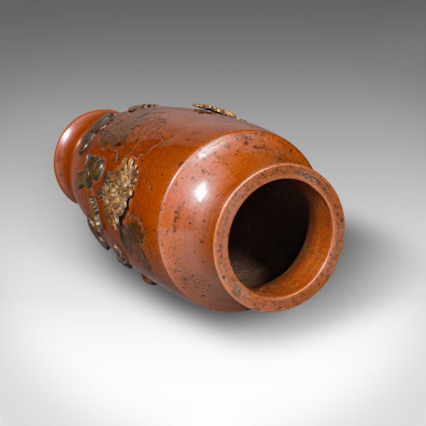 Small Antique Display Urn, Japanese Bronze, Posy Vase, Meiji Taste, Victorian