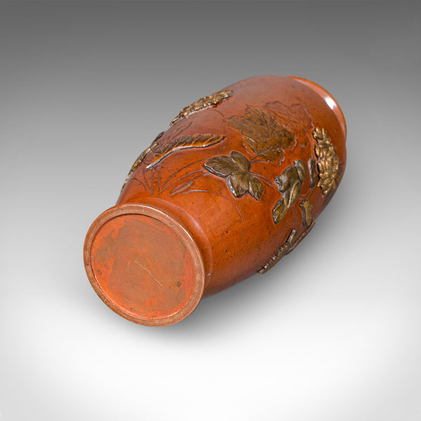 Small Antique Display Urn, Japanese Bronze, Posy Vase, Meiji Taste, Victorian