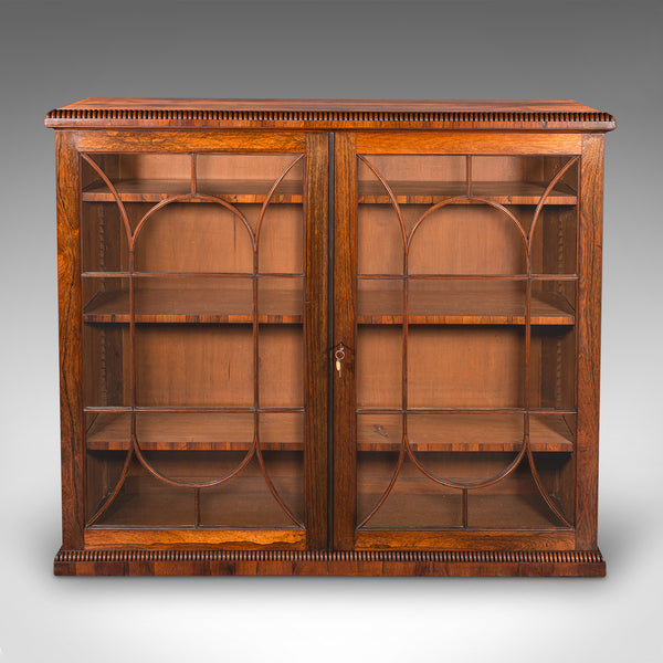 Antique Astragal Glazed Drawing Room Bookcase, English, Display Cabinet, Regency