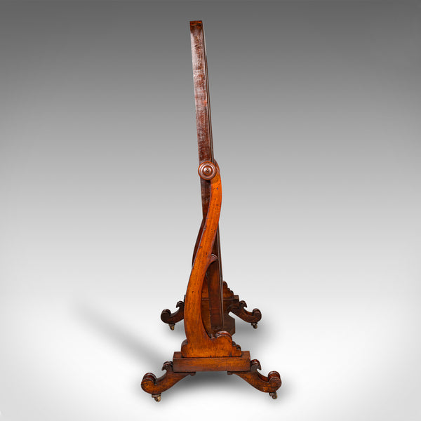 Tall Antique Gentleman’s Outfitters Dressing Mirror, Cheval, Victorian, C.1840