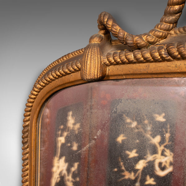 Large Antique Overmantle Mirror, English, Giltwood, Nautical Taste, Victorian