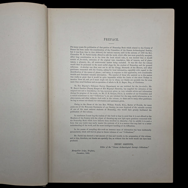 The Domesday Book, Sussex Archaeological Society, Antique Historical Reference