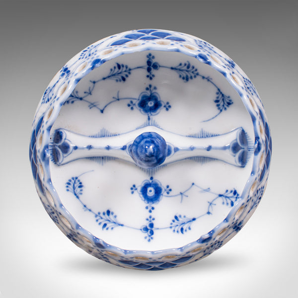 Small Antique Olive Dish, Danish Ceramic, Canapé Serving Bowl, Victorian, C.1900