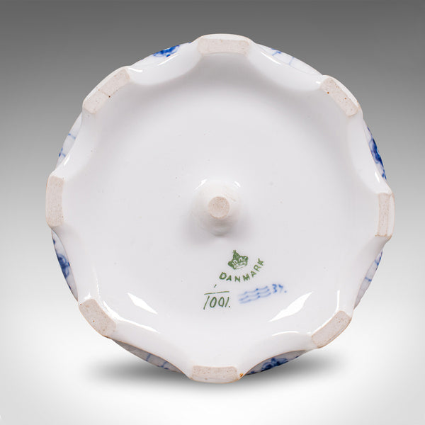 Small Antique Olive Dish, Danish Ceramic, Canapé Serving Bowl, Victorian, C.1900