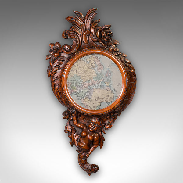 Antique Rococo Mirror, Italian, Carved Fruitwood, Hall, Lounge, Victorian, 1900