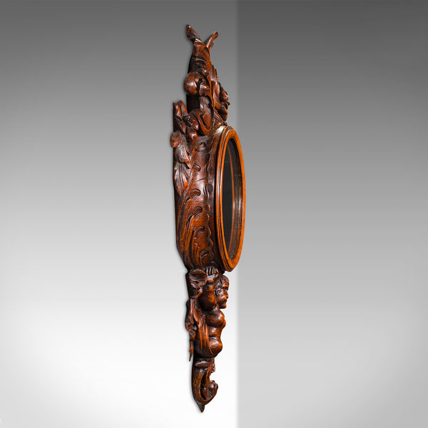 Antique Rococo Mirror, Italian, Carved Fruitwood, Hall, Lounge, Victorian, 1900