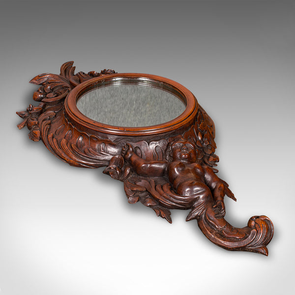 Antique Rococo Mirror, Italian, Carved Fruitwood, Hall, Lounge, Victorian, 1900