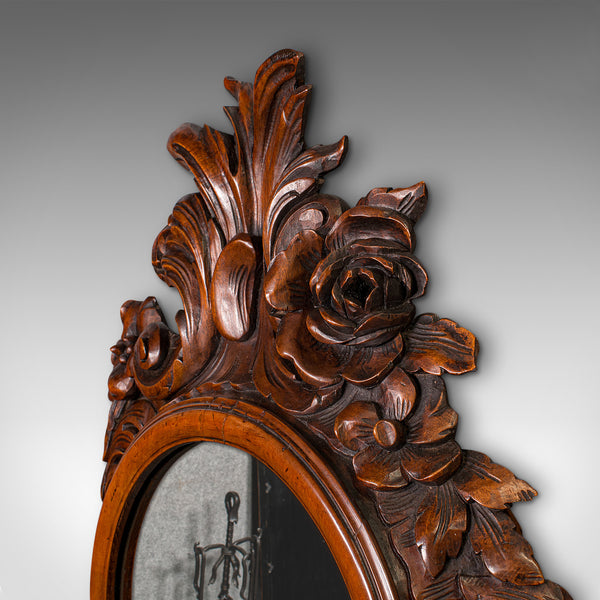 Antique Rococo Mirror, Italian, Carved Fruitwood, Hall, Lounge, Victorian, 1900