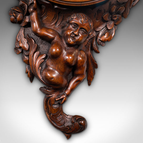 Antique Rococo Mirror, Italian, Carved Fruitwood, Hall, Lounge, Victorian, 1900