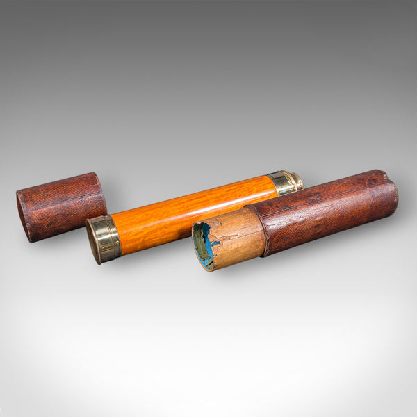 Antique Three-Draw Telescope, English, Walnut, Brass, Navigation, Georgian, 1790