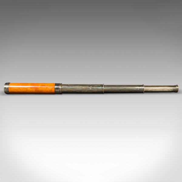 Antique Three-Draw Telescope, English, Walnut, Brass, Navigation, Georgian, 1790