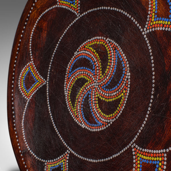 Small Antique Tribal Side Table, African, Fruitwood, Lamp, Stool, Late Victorian