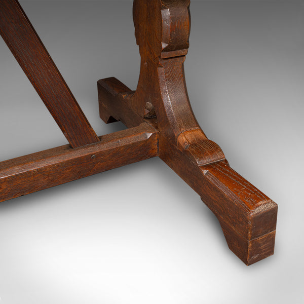 Antique 6 Seat Dining Table, English, Oak, Gothic Revival, Kitchen, Victorian