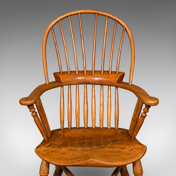 Antique Windsor Rocking Chair, English, Elm, Rocker, Fireside Seat, Victorian