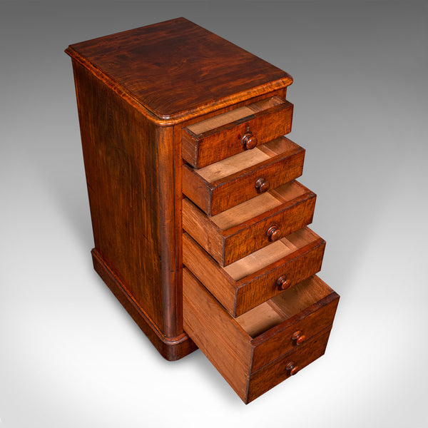 Tall Pair of Antique Nightstands, English, Chest of Drawers, Bedside, Victorian