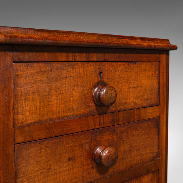 Tall Pair of Antique Nightstands, English, Chest of Drawers, Bedside, Victorian