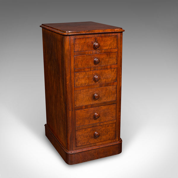 Tall Pair of Antique Nightstands, English, Chest of Drawers, Bedside, Victorian