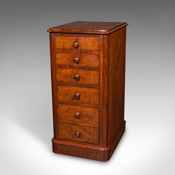 Tall Pair of Antique Nightstands, English, Chest of Drawers, Bedside, Victorian