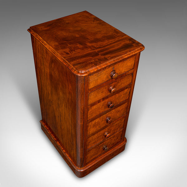 Tall Pair of Antique Nightstands, English, Chest of Drawers, Bedside, Victorian