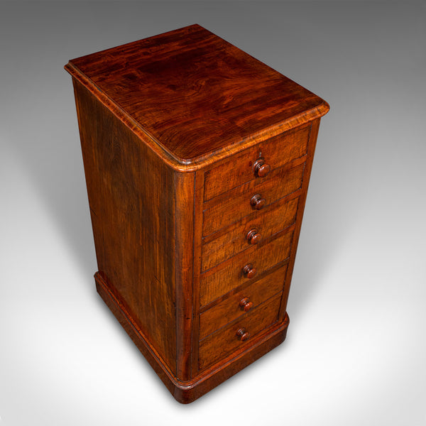 Tall Pair of Antique Nightstands, English, Chest of Drawers, Bedside, Victorian