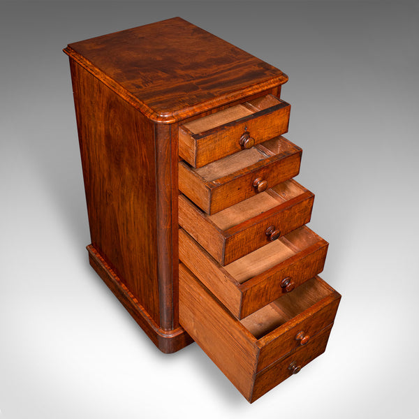 Tall Pair of Antique Nightstands, English, Chest of Drawers, Bedside, Victorian