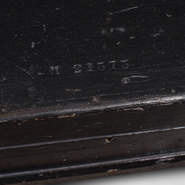Antique Shipwright’s Tool Chest, English, Ebonised, Workman’s Trunk, Victorian