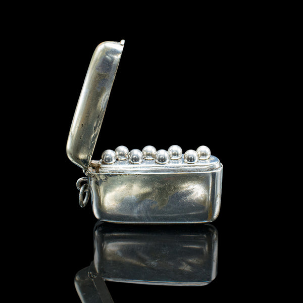 Small Antique Shooting Peg Case, English, Silver Plate, Marker Box, Victorian