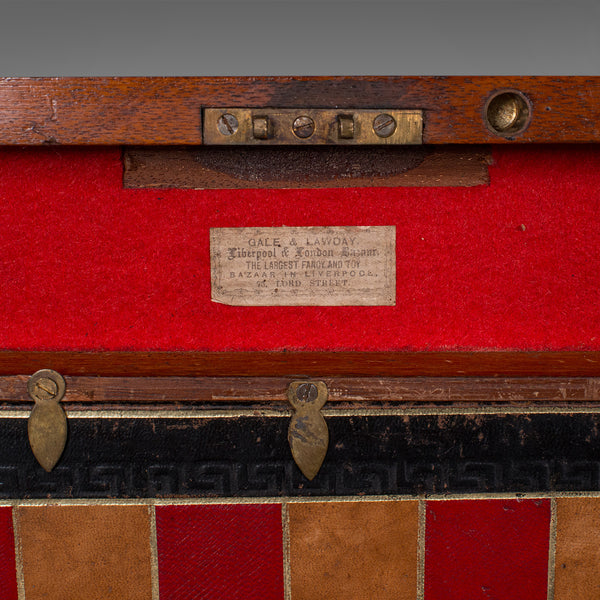 Antique Parlour Games Compendium, English, Gaming Box, Chess, Cards, Victorian